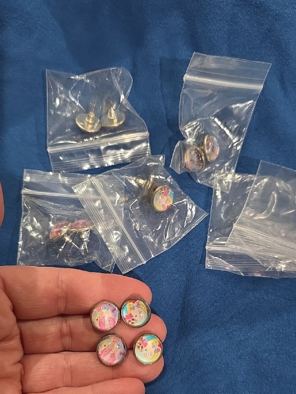 Jojo Round Stud Earrings - Pink & Mint Jojo Variety Earrings 6 Pair